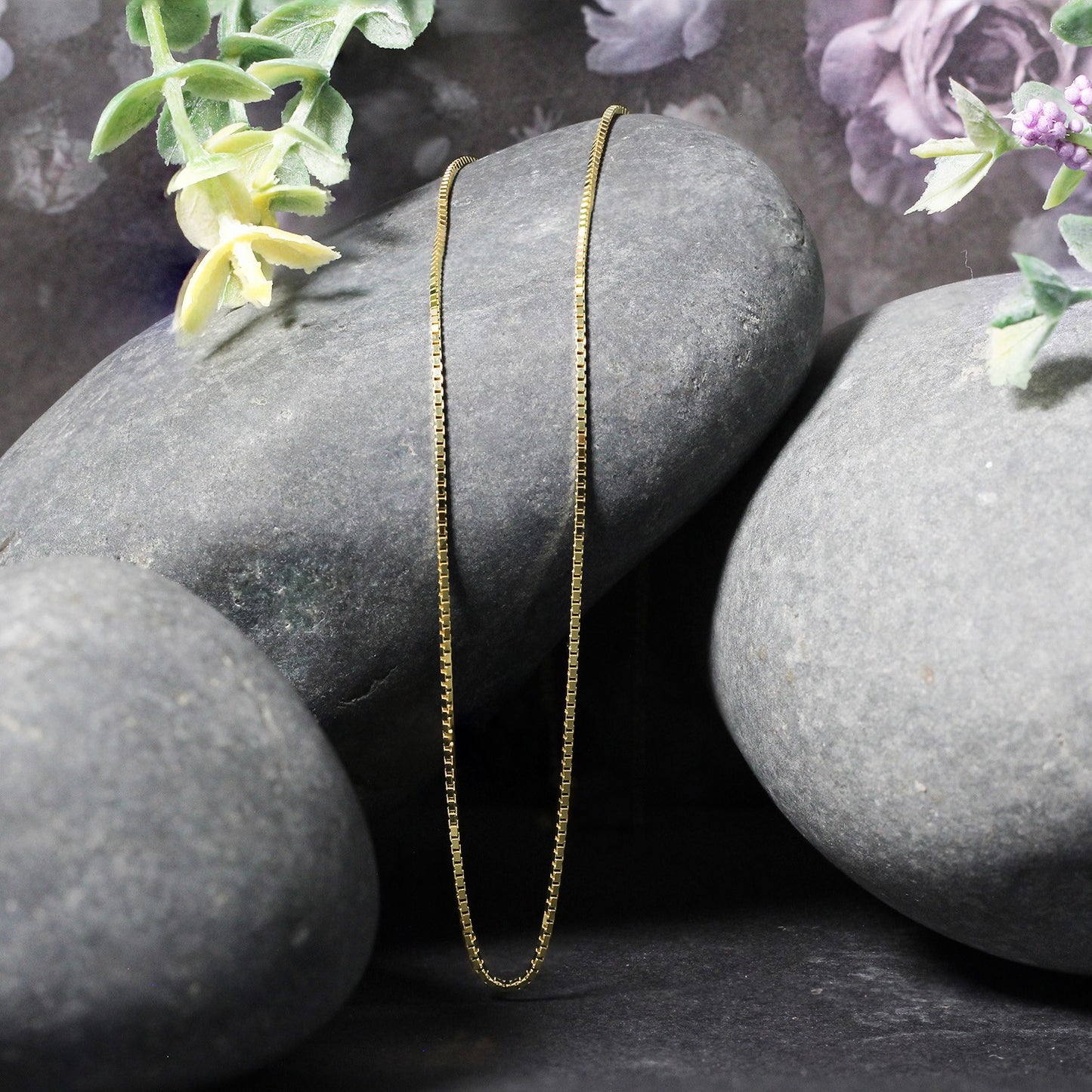 18k Yellow Gold Classic Box Chain (0.85 mm)-Teresa&#39;s Fashionista LLC