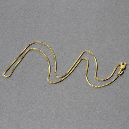 18k Yellow Gold Classic Box Chain (0.85 mm)-Teresa&#39;s Fashionista LLC