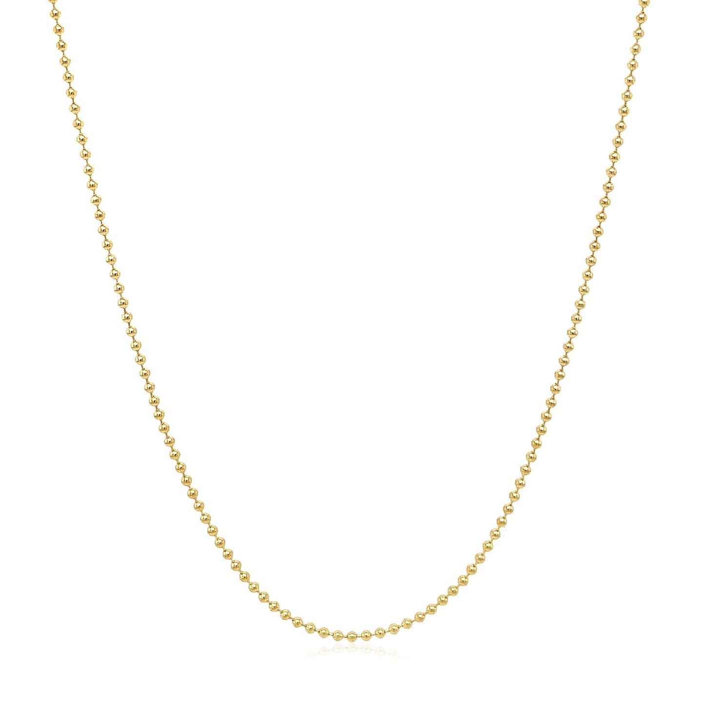 14k Yellow Gold Bead Chain 1.0mm (1.00 mm)