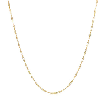 14k Yellow Gold Singapore Chain 0.6mm (0.60 mm)