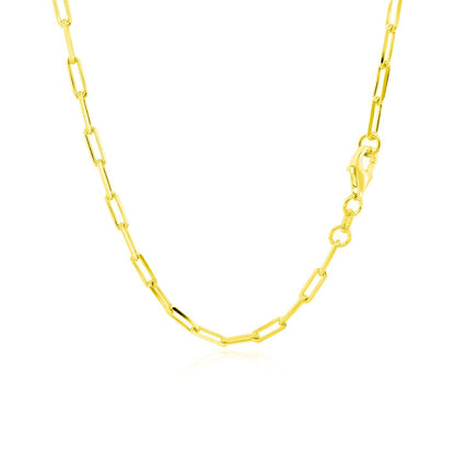 18K Yellow Gold Paperclip Chain (2.50 mm)