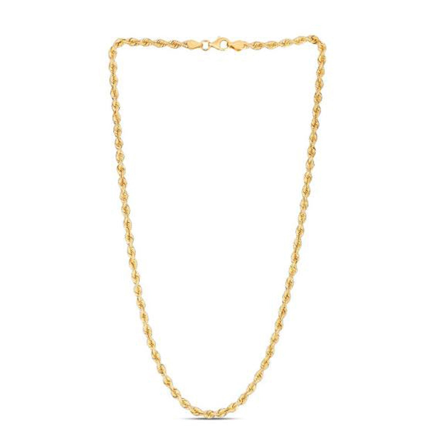 14k Yellow Gold Light Rope Chain (3.70 mm)-Teresa&#39;s Fashionista LLC