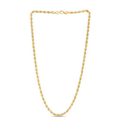 14k Yellow Gold Light Rope Chain (3.70 mm)-Teresa&#39;s Fashionista LLC