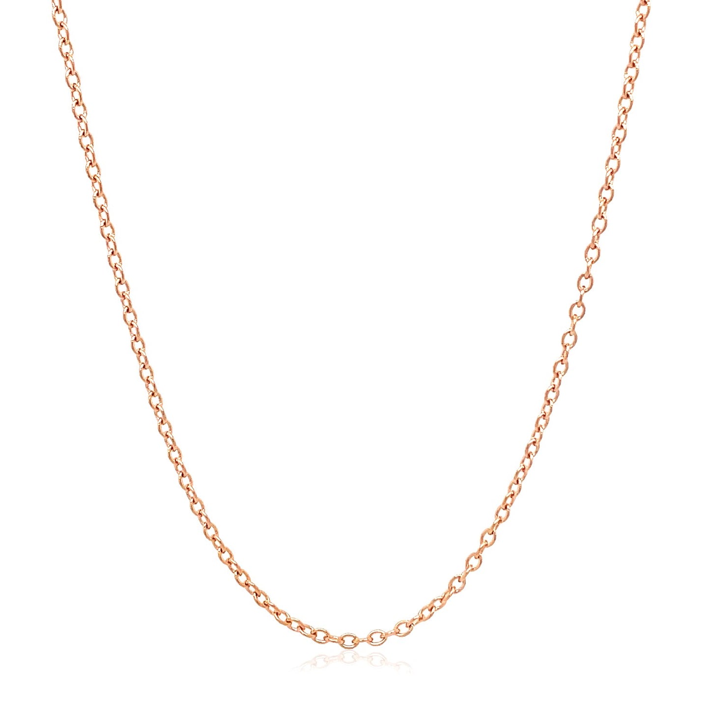 18k Rose Gold Round Oval Link Chain (1.50 mm)-Teresa&#39;s Fashionista LLC