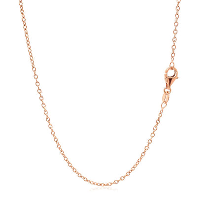 18k Rose Gold Round Oval Link Chain (1.50 mm)-Teresa&#39;s Fashionista LLC