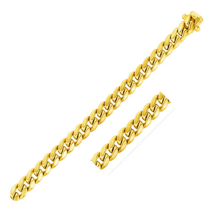 10k Yellow Gold Semi Solid Miami Cuban Chain (9.10 mm)-Teresa&#39;s Fashionista LLC