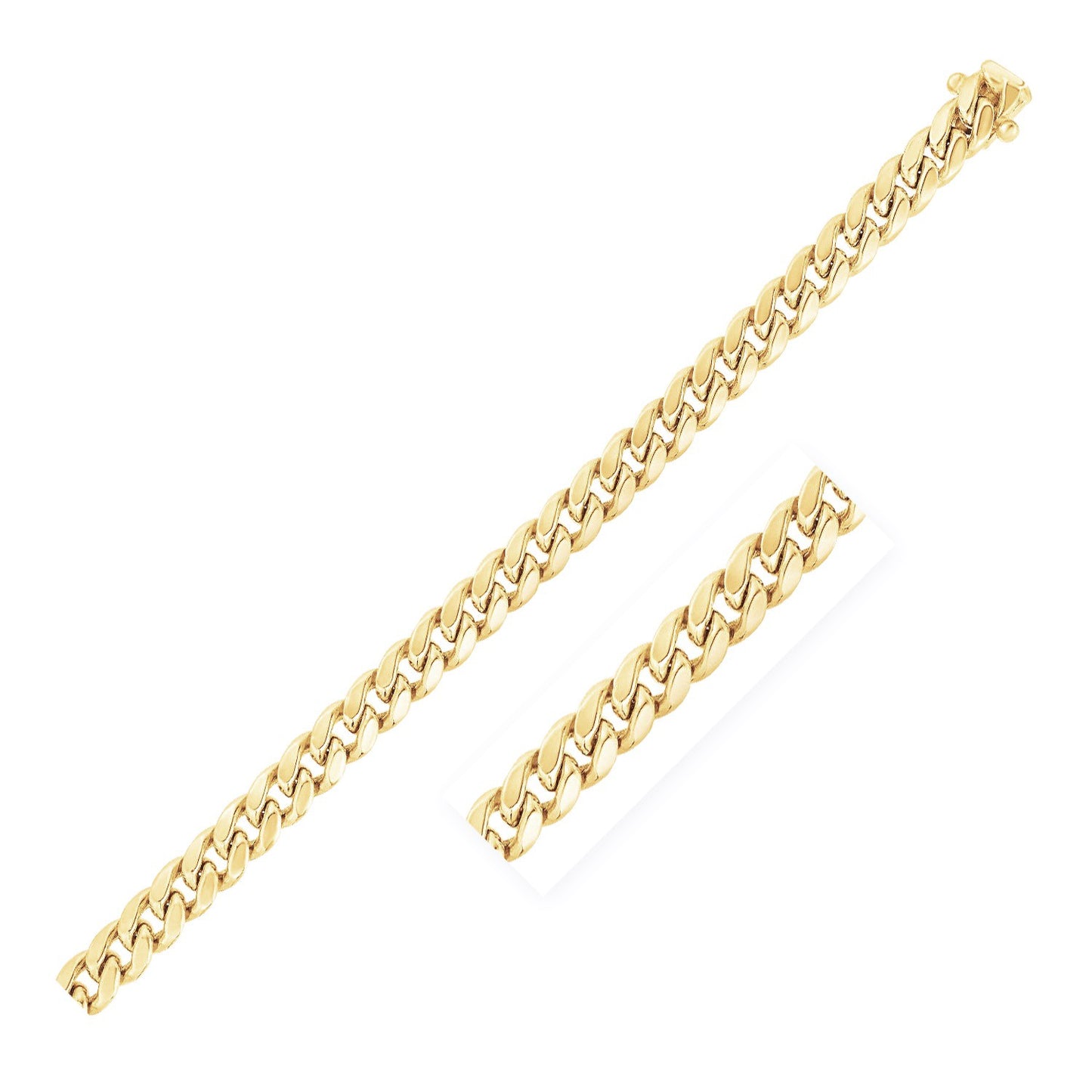 14k Yellow Gold Classic Solid Miami Cuban Chain (3.20 mm)-Teresa&#39;s Fashionista LLC