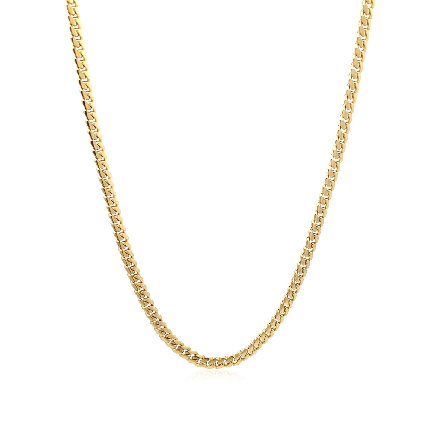 14k Yellow Gold Classic Solid Miami Cuban Chain (3.20 mm)-Teresa&#39;s Fashionista LLC