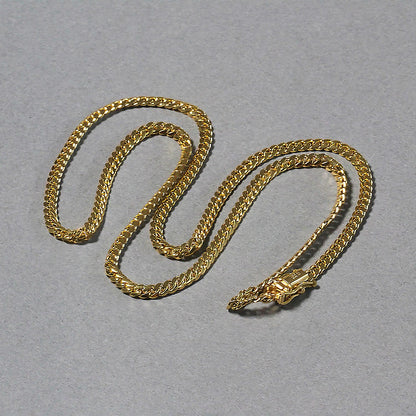 14k Yellow Gold Classic Solid Miami Cuban Chain (3.20 mm)-Teresa&#39;s Fashionista LLC