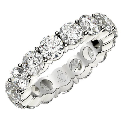 Round Cut Lab Grown Diamond Eternity Ring in 14k White Gold (5 cttw FG/VS2)-Teresa&#39;s Fashionista LLC