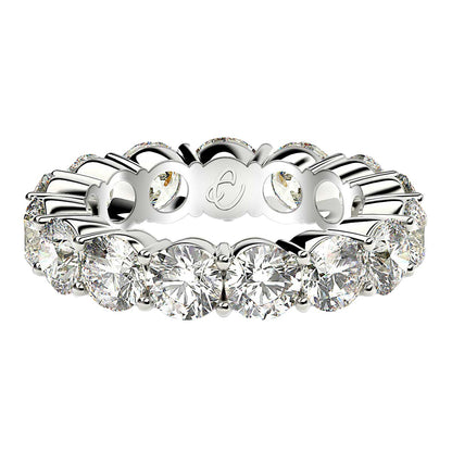 Round Cut Lab Grown Diamond Eternity Ring in 14k White Gold (5 cttw FG/VS2)-Teresa&#39;s Fashionista LLC