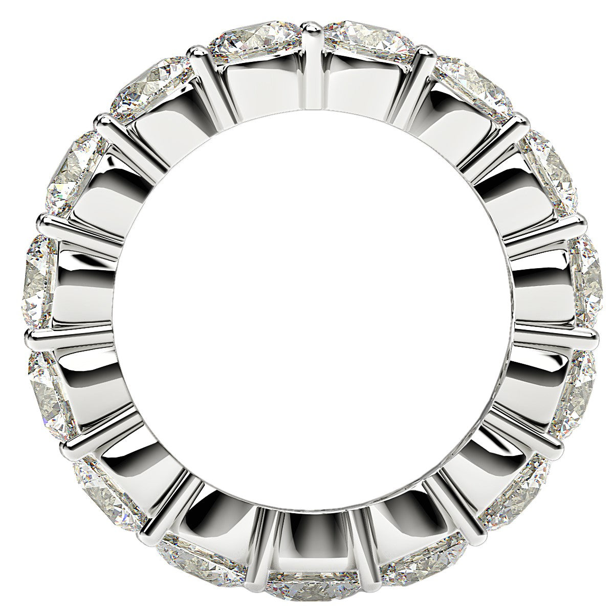 Round Cut Lab Grown Diamond Eternity Ring in 14k White Gold (5 cttw FG/VS2)-Teresa&#39;s Fashionista LLC