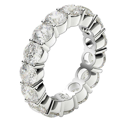 Round Cut Lab Grown Diamond Eternity Ring in 14k White Gold (5 cttw FG/VS2)-Teresa&#39;s Fashionista LLC