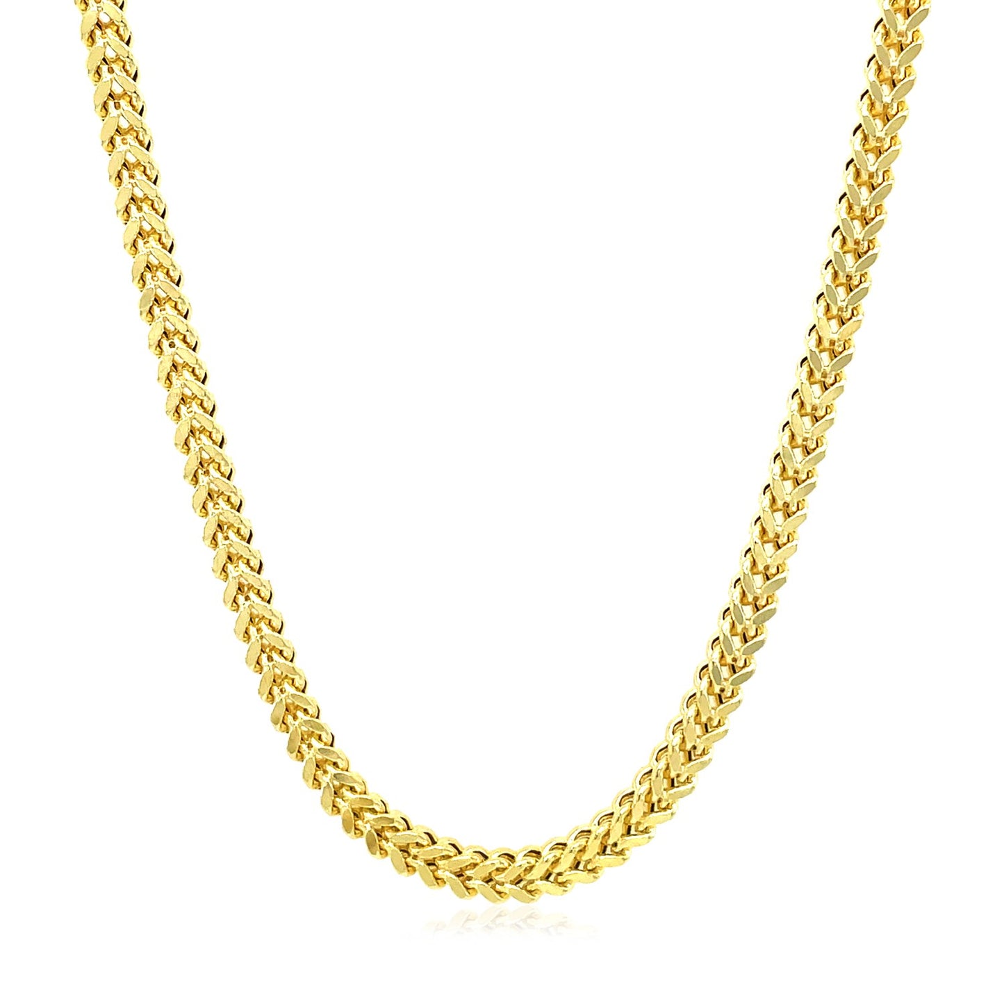 14k Yellow Gold Square Franco Chain (3.00 mm)-Teresa&#39;s Fashionista LLC