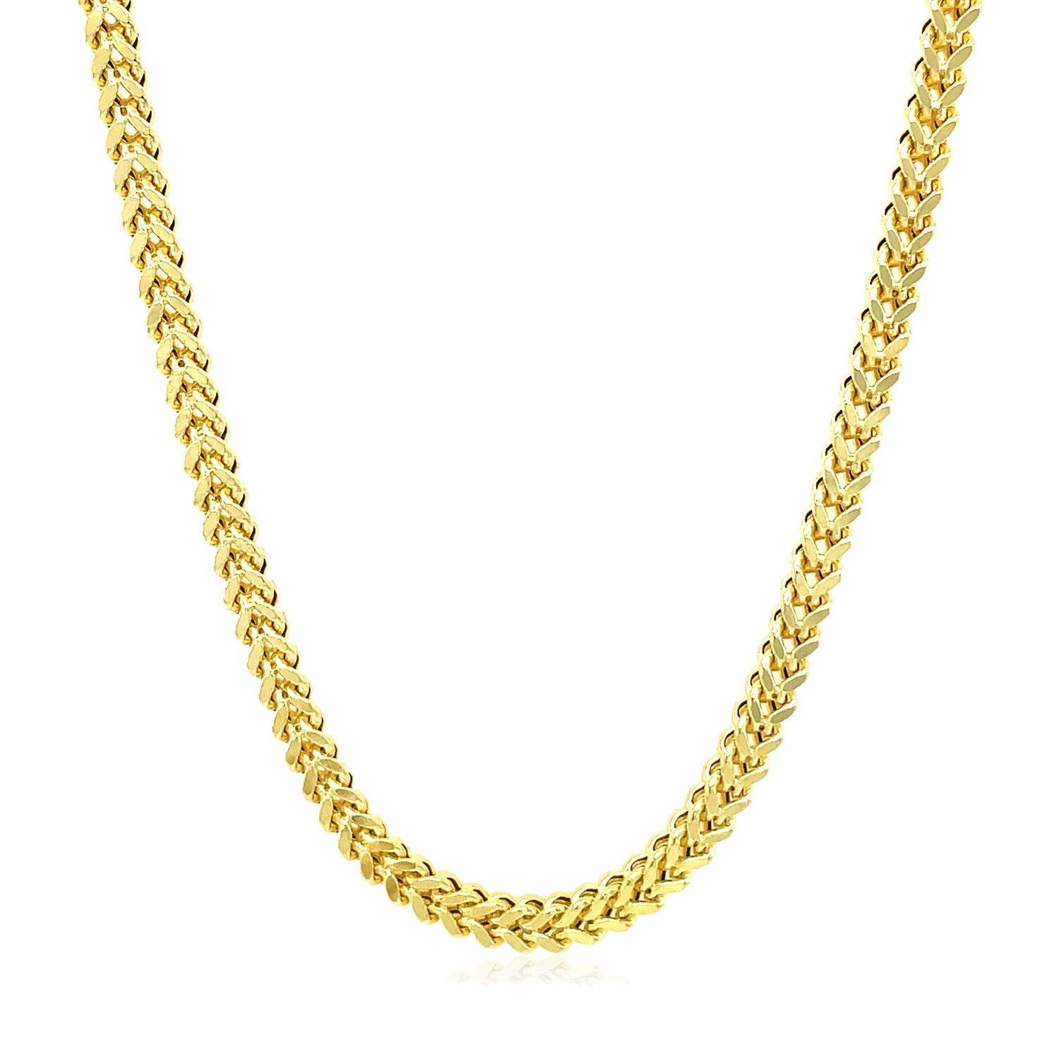 14k Yellow Gold Square Franco Chain (3.00 mm)-Teresa&#39;s Fashionista LLC