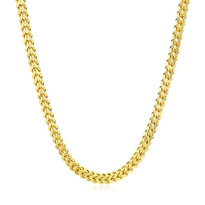 14k Yellow Gold Square Franco Chain (3.00 mm)-Teresa&#39;s Fashionista LLC