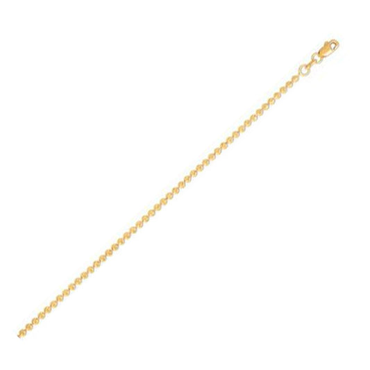 Moon Cut Bead Chain in 14k Yellow Gold (2.00 mm)