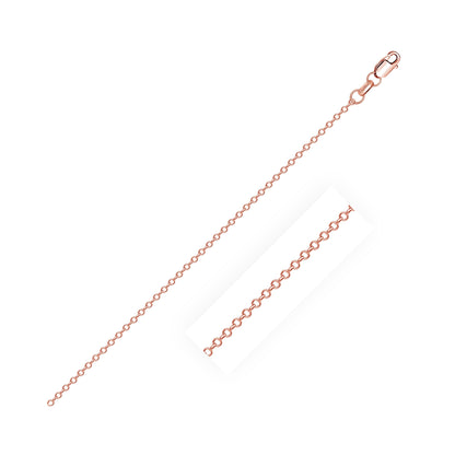 18k Rose Gold Diamond Cut Cable Link Chain (0.75 mm)