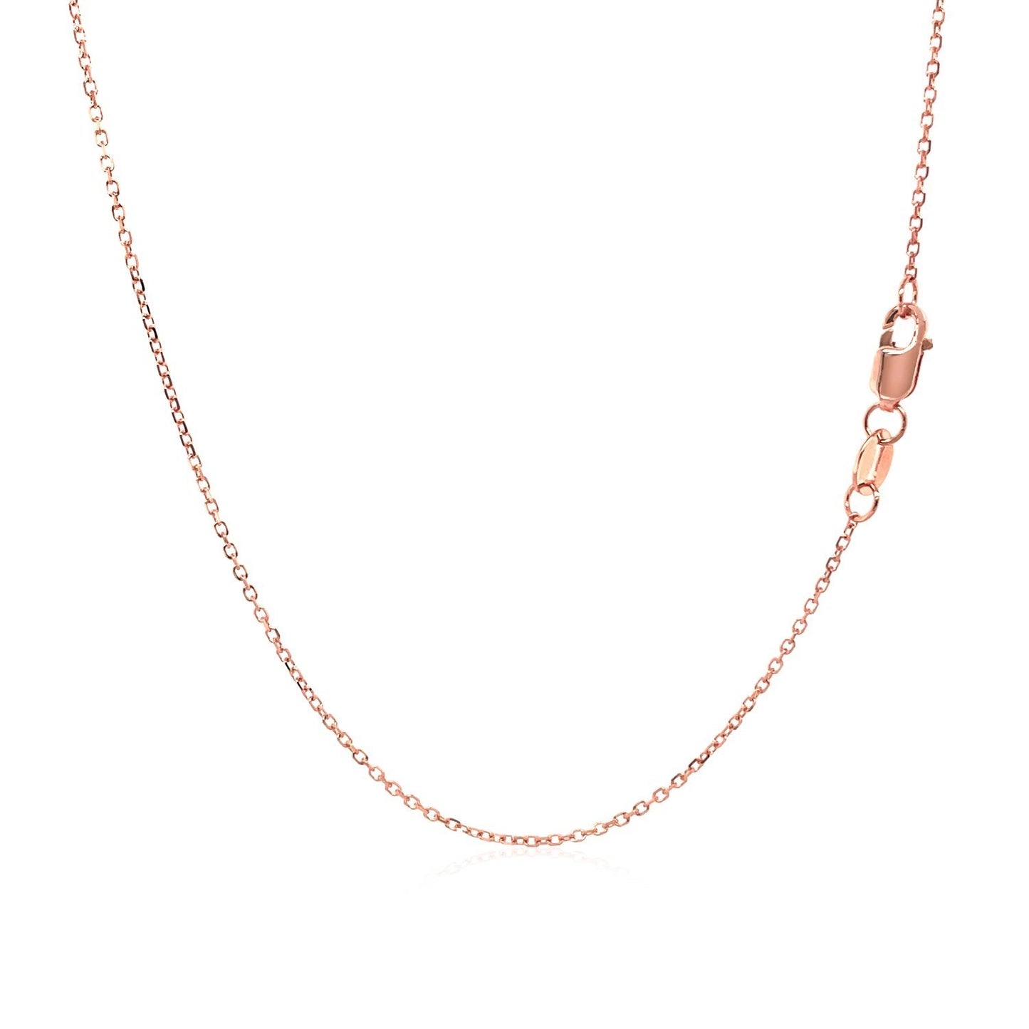 18k Rose Gold Diamond Cut Cable Link Chain (0.75 mm)