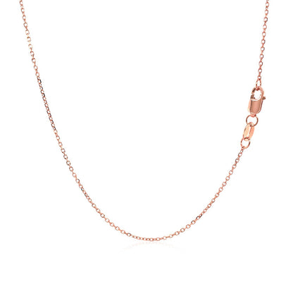 18k Rose Gold Diamond Cut Cable Link Chain (0.75 mm)