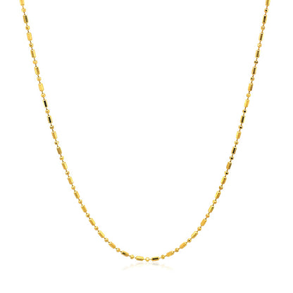 14k Yellow Gold Diamond-Cut Bead Chain (0.90 mm)-Teresa&#39;s Fashionista LLC