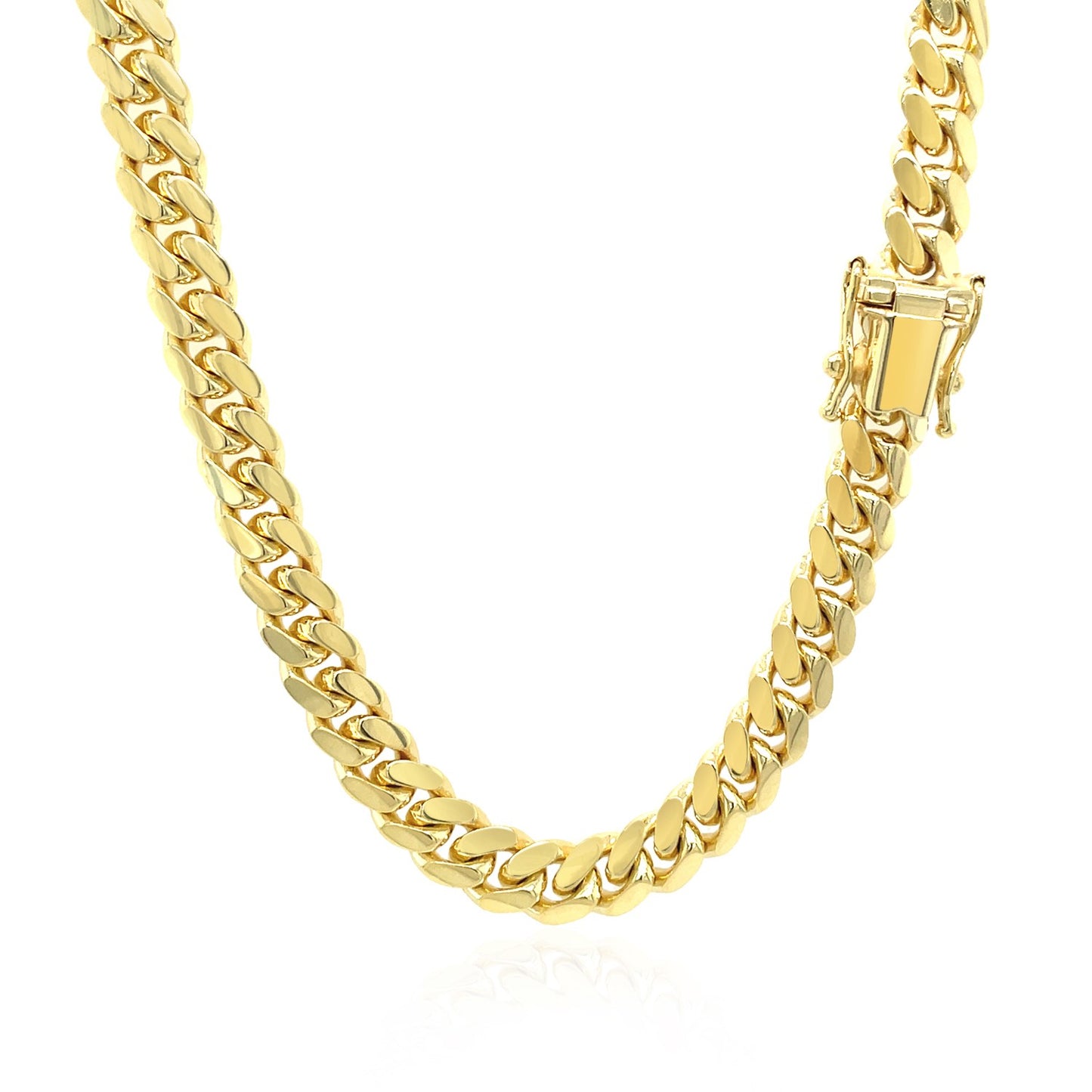 10k Yellow Gold Classic Miami Cuban Solid Chain (6.10 mm)