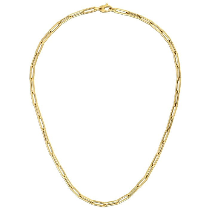 14K Yellow Gold Bold Paperclip Chain (4.20 mm)-Teresa&#39;s Fashionista LLC