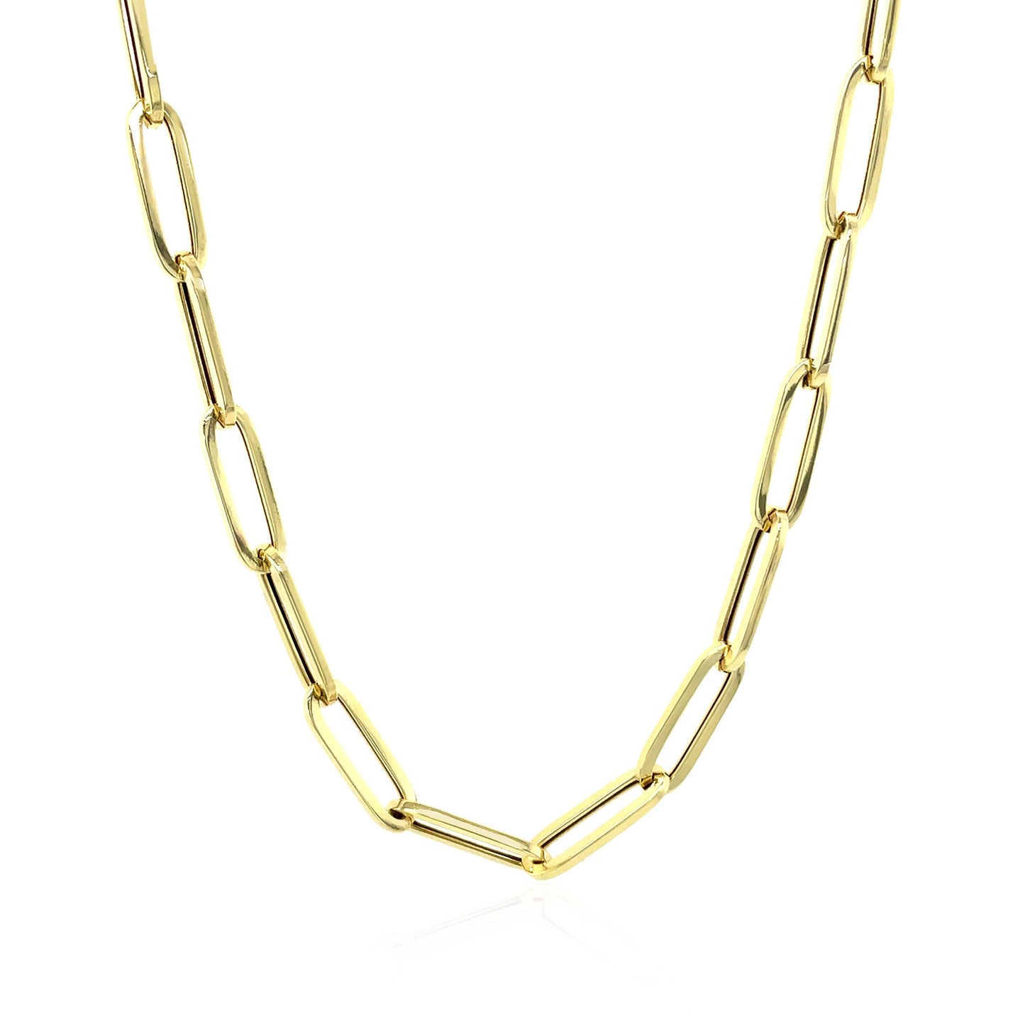 14K Yellow Gold Bold Paperclip Chain (4.20 mm)-Teresa&#39;s Fashionista LLC