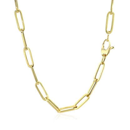 14K Yellow Gold Bold Paperclip Chain (4.20 mm)-Teresa&#39;s Fashionista LLC