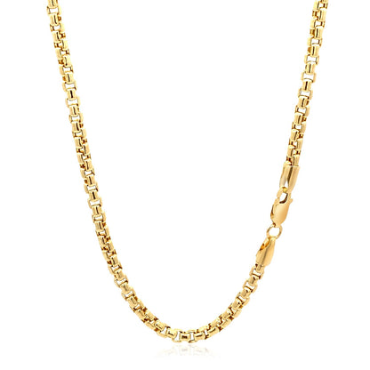 14k Yellow Gold Round Box Chain (3.4 mm)