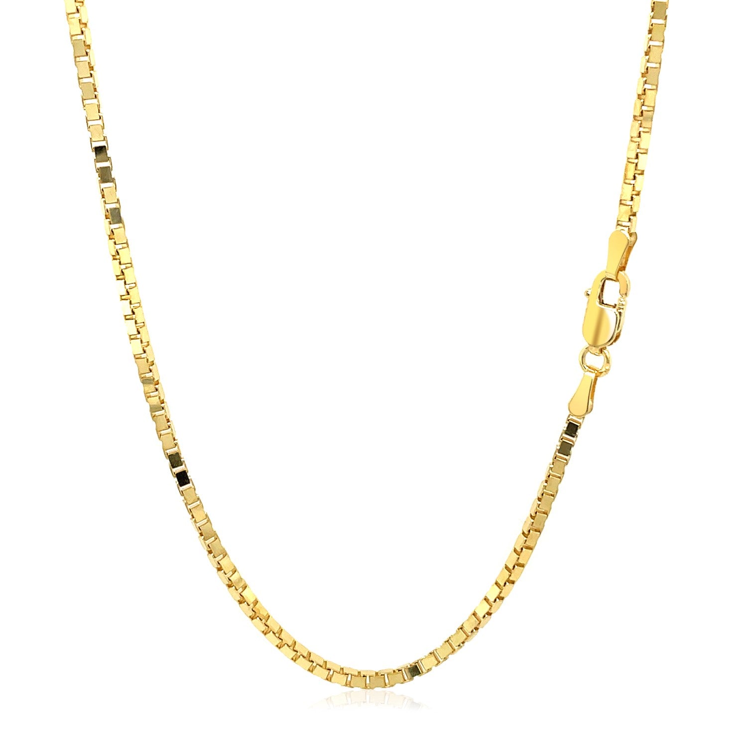 14k Yellow Gold Semi Solid Box Chain (1.80 mm)-Teresa&#39;s Fashionista LLC