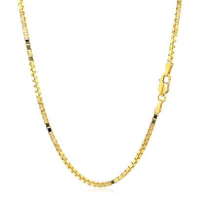 14k Yellow Gold Semi Solid Box Chain (1.80 mm)-Teresa&#39;s Fashionista LLC