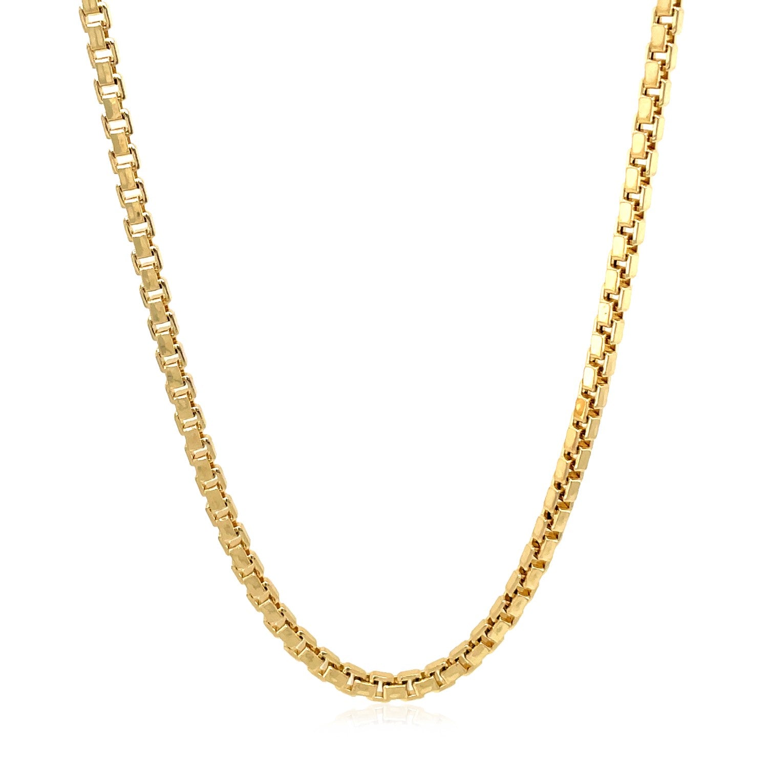 14k Yellow Gold Semi Solid Box Chain (2.50 mm)-Teresa&#39;s Fashionista LLC