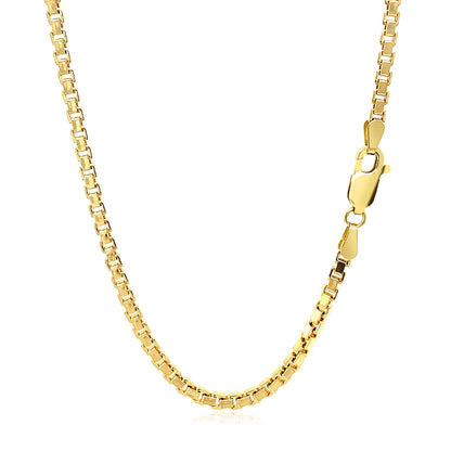 14k Yellow Gold Semi Solid Box Chain (2.50 mm)-Teresa&#39;s Fashionista LLC