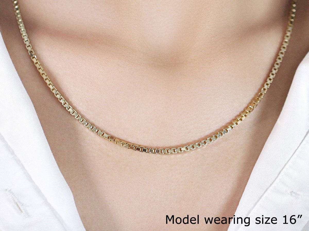 14k Yellow Gold Semi Solid Box Chain (2.5 mm)