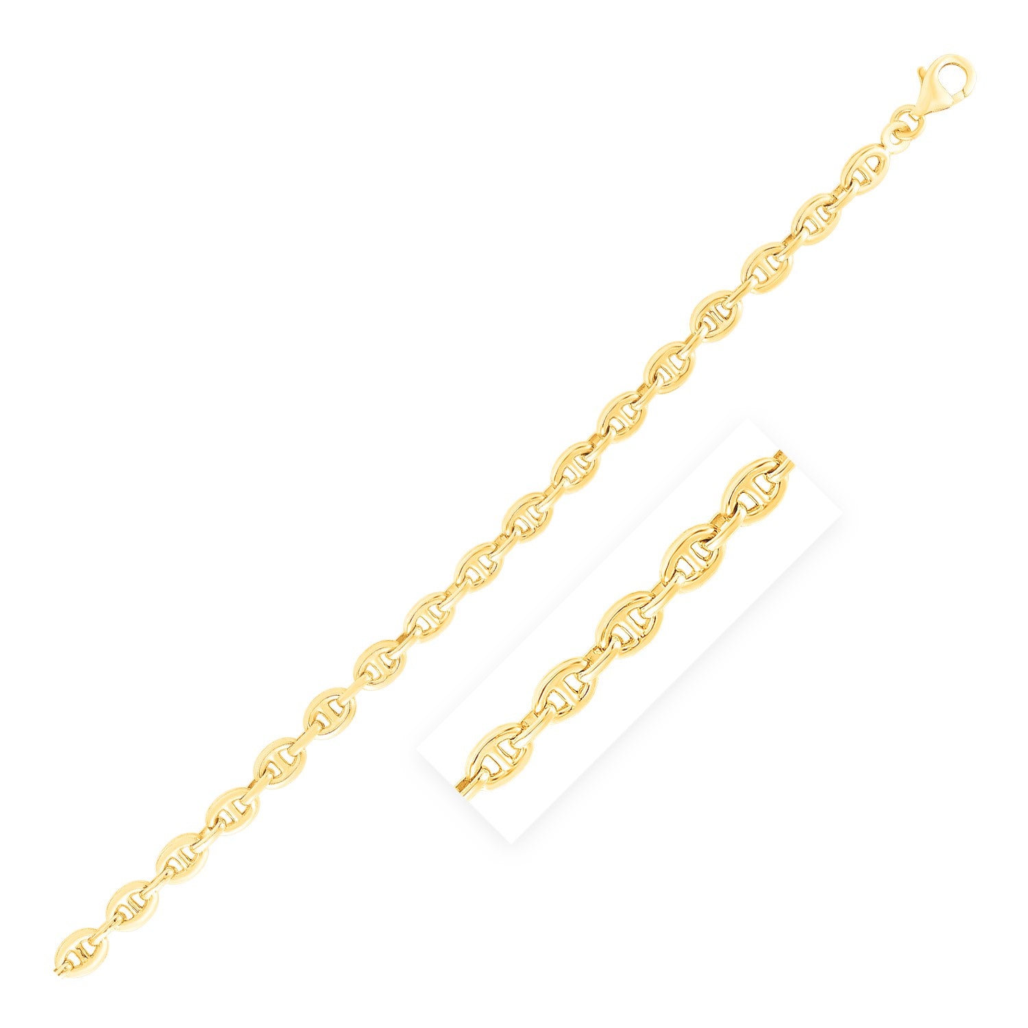 14k Yellow Gold High Polish Mariner Link Chain (5.40 mm)-Teresa&#39;s Fashionista LLC