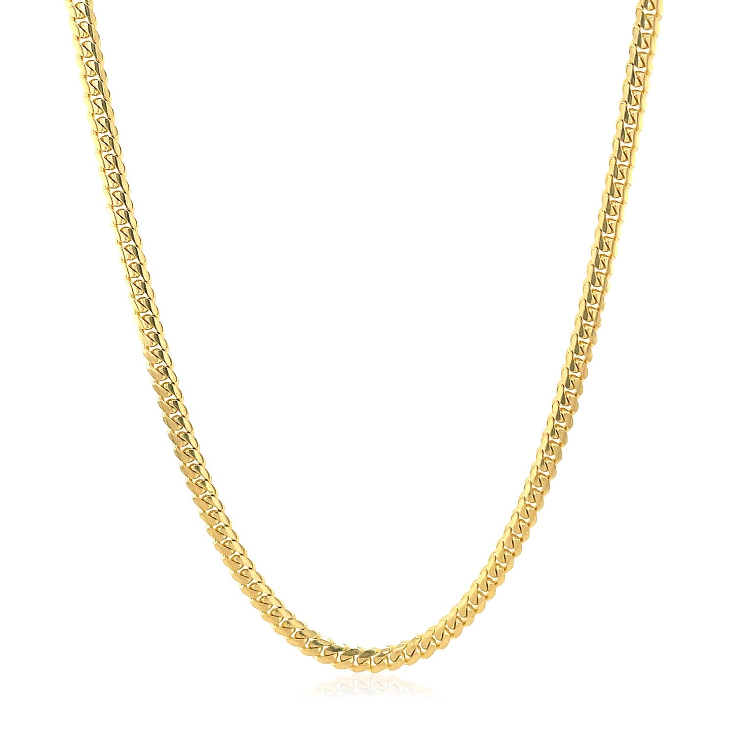 14k Yellow Gold Classic Solid Miami Cuban Chain (2.60 mm)