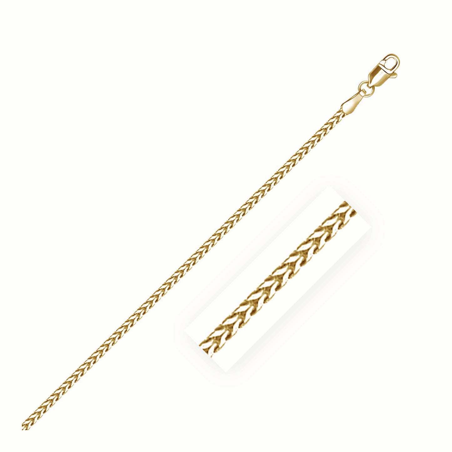 18k Yellow Gold Franco Chain (1.60 mm)-Teresa&#39;s Fashionista LLC