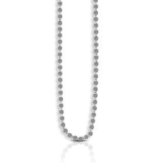 14k White Gold Oval Mirror Chain (2.20 mm)-Teresa&#39;s Fashionista LLC