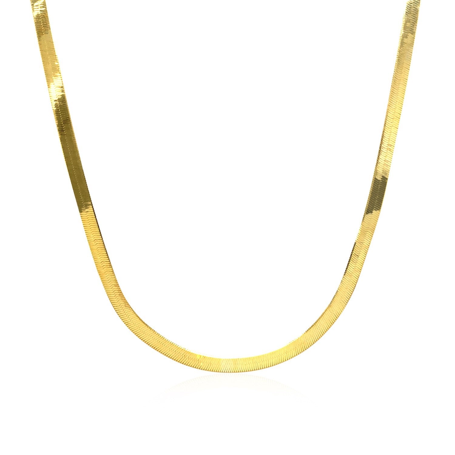 Imperial Herringbone Chain in 10k Yellow Gold (2.80 mm)-Teresa&#39;s Fashionista LLC