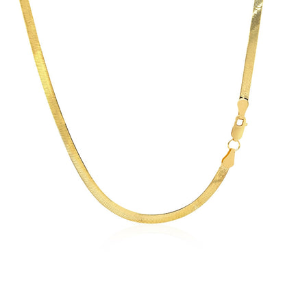 Imperial Herringbone Chain in 10k Yellow Gold (2.80 mm)-Teresa&#39;s Fashionista LLC