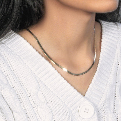 Imperial Herringbone Chain in 10k Yellow Gold (2.80 mm)-Teresa&#39;s Fashionista LLC