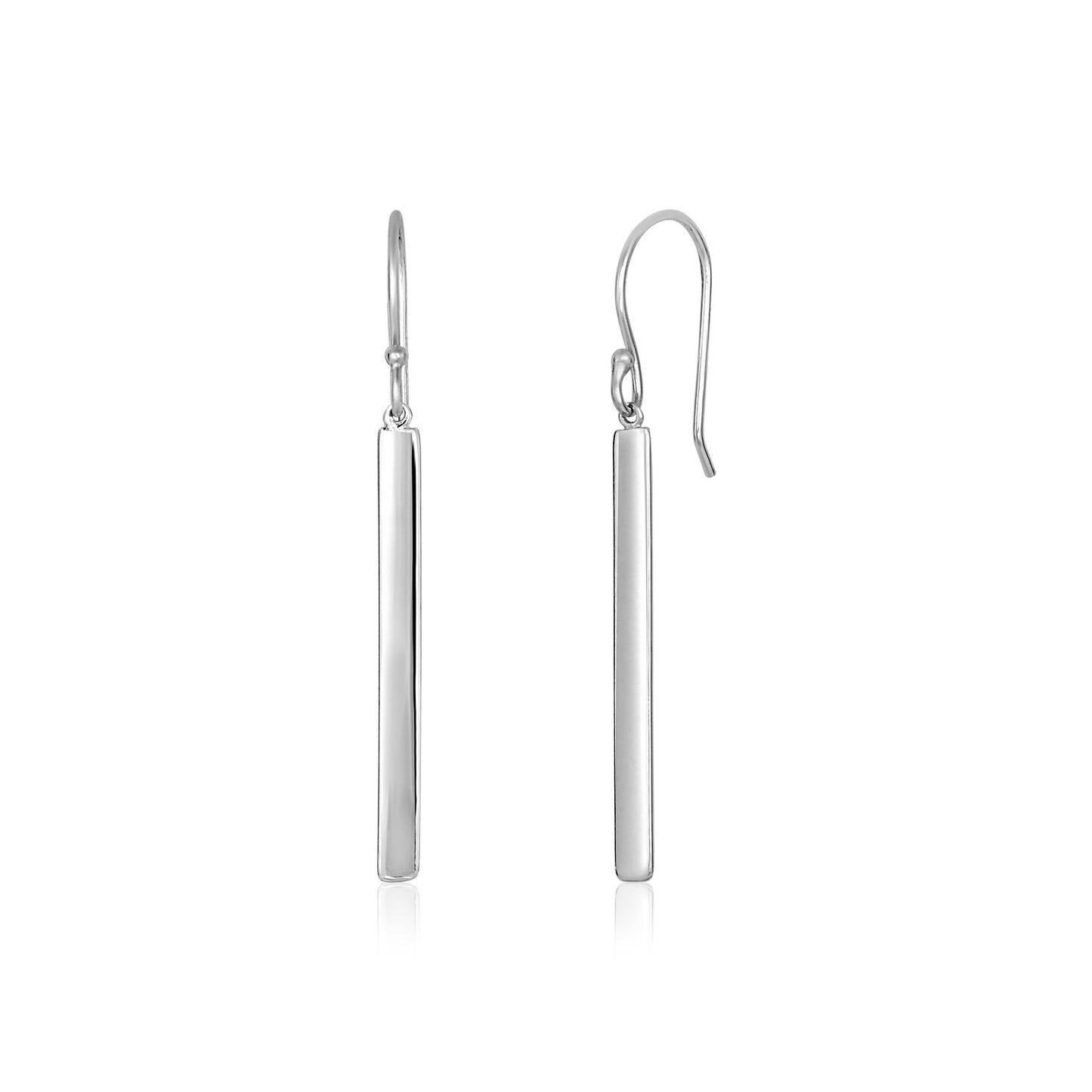 Sterling Silver Polished Bar Earrings