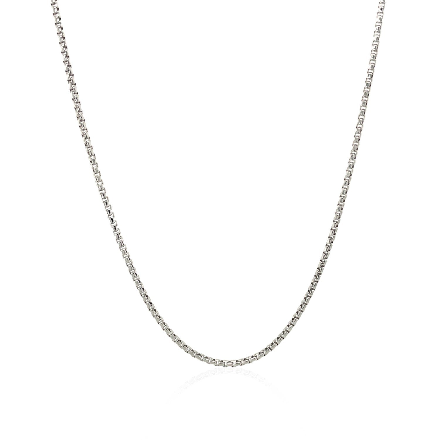 Sterling Silver Rhodium Plated Round Box Chain (1.30 mm)-Teresa&#39;s Fashionista LLC