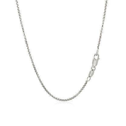 Sterling Silver Rhodium Plated Round Box Chain (1.30 mm)-Teresa&#39;s Fashionista LLC