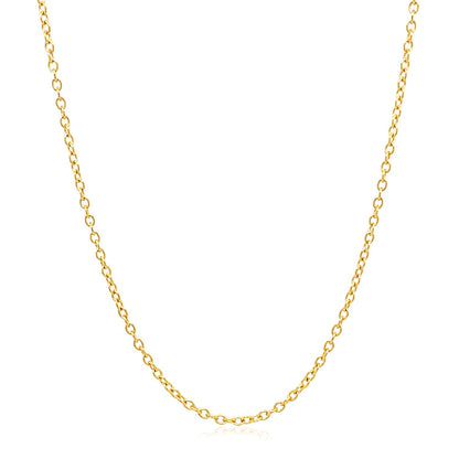 18k Yellow Gold Round Cable Link Chain (1.50 mm)-Teresa&#39;s Fashionista LLC