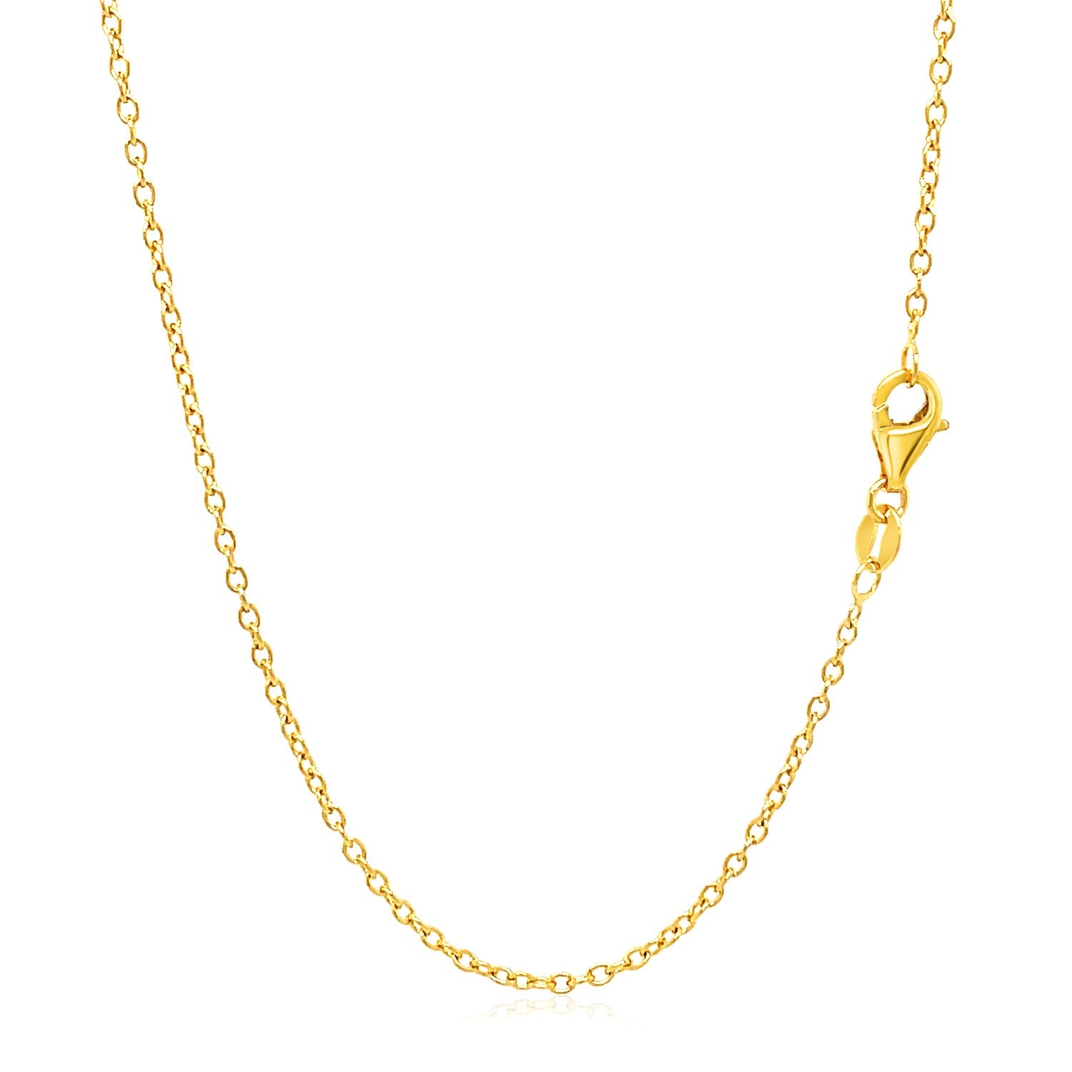 18k Yellow Gold Round Cable Link Chain (1.50 mm)-Teresa&#39;s Fashionista LLC