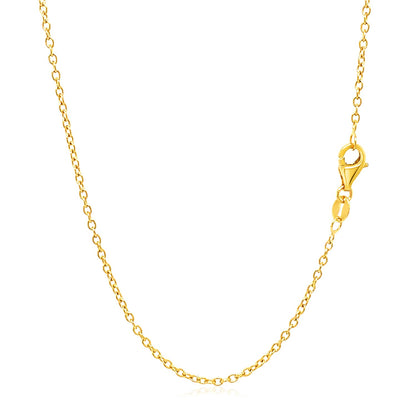 18k Yellow Gold Round Cable Link Chain (1.50 mm)-Teresa&#39;s Fashionista LLC