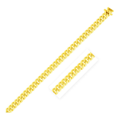 10k Yellow Gold Classic Miami Cuban Solid Chain (4.90 mm)-Teresa&#39;s Fashionista LLC