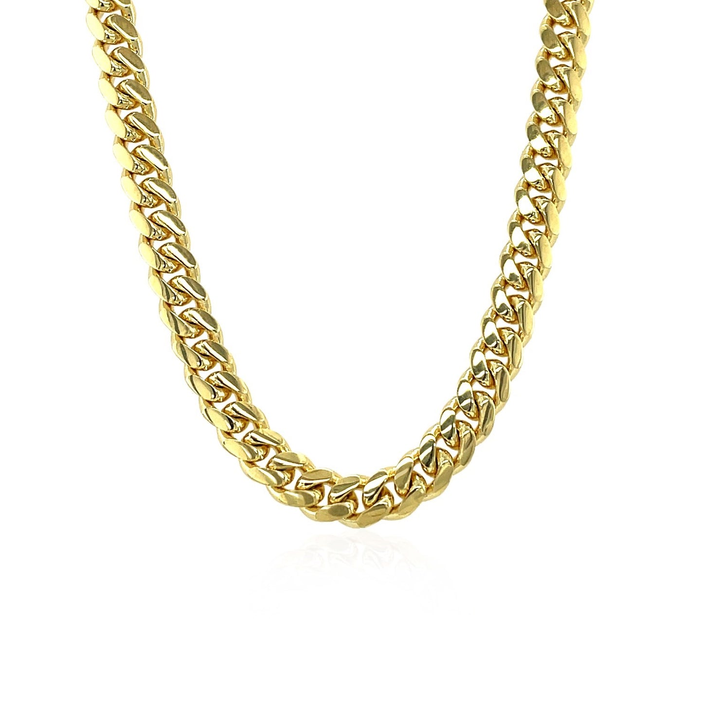 10k Yellow Gold Classic Miami Cuban Solid Chain (4.90 mm)-Teresa&#39;s Fashionista LLC